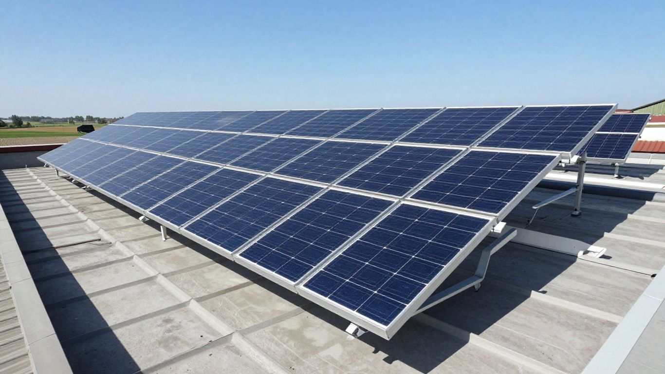 Panneaux solaires 400W sur un toit ensoleillé