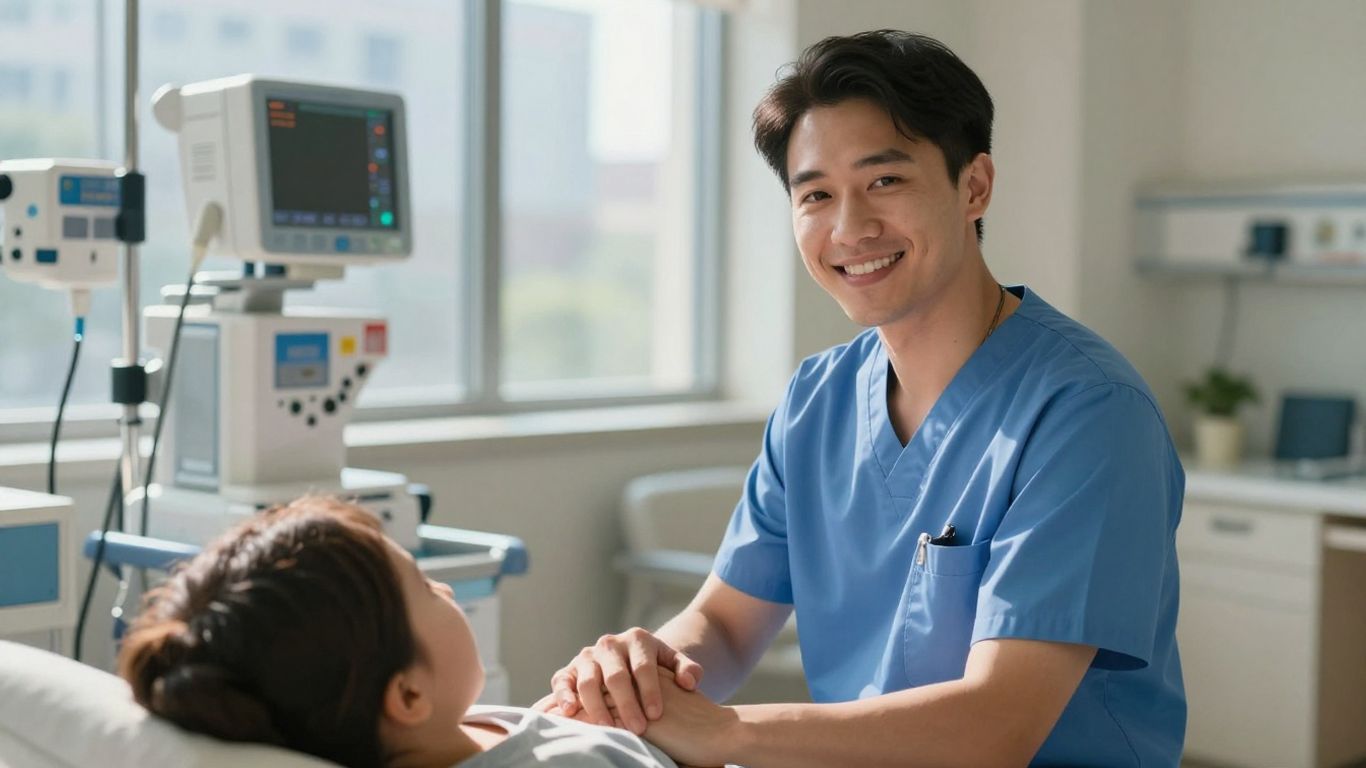 CNA smiling in a California hospital.