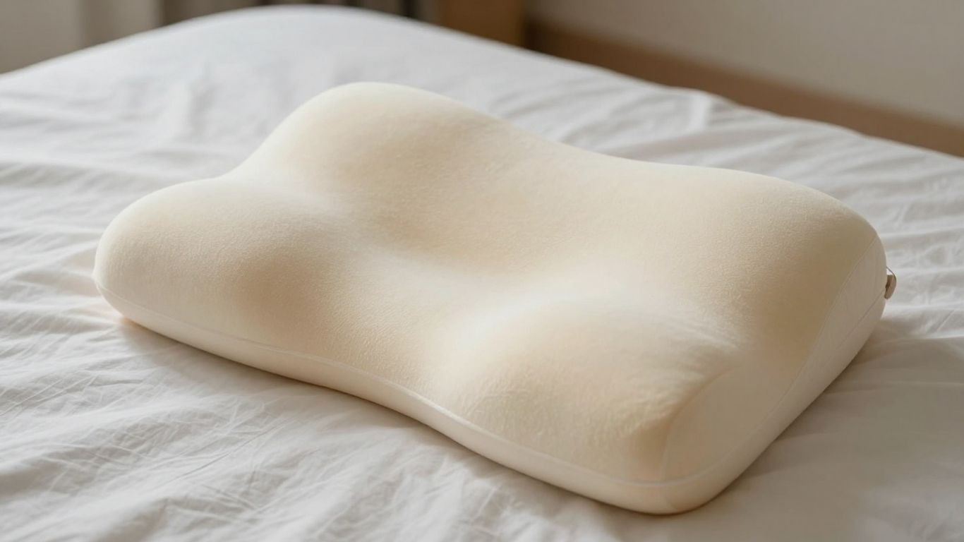 Memory foam contour pillow on a bed
