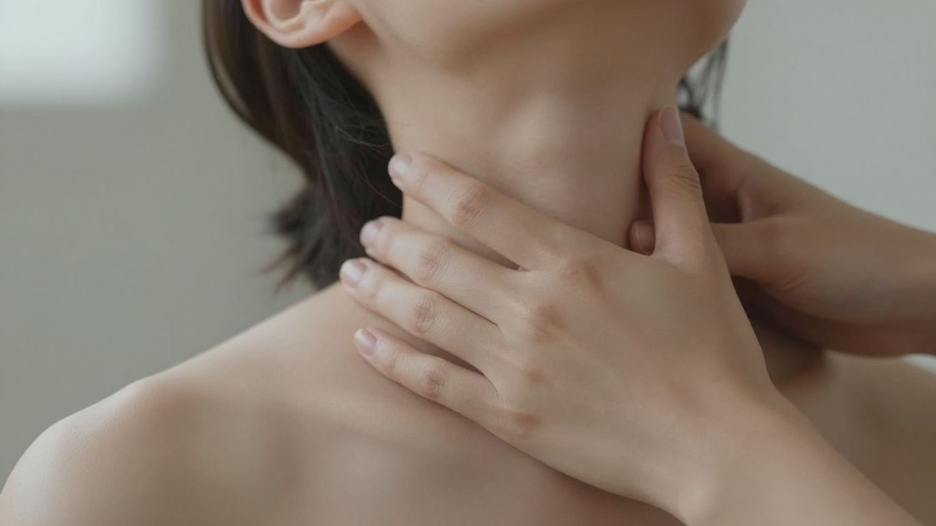 Person relieving neck pain for headache relief.