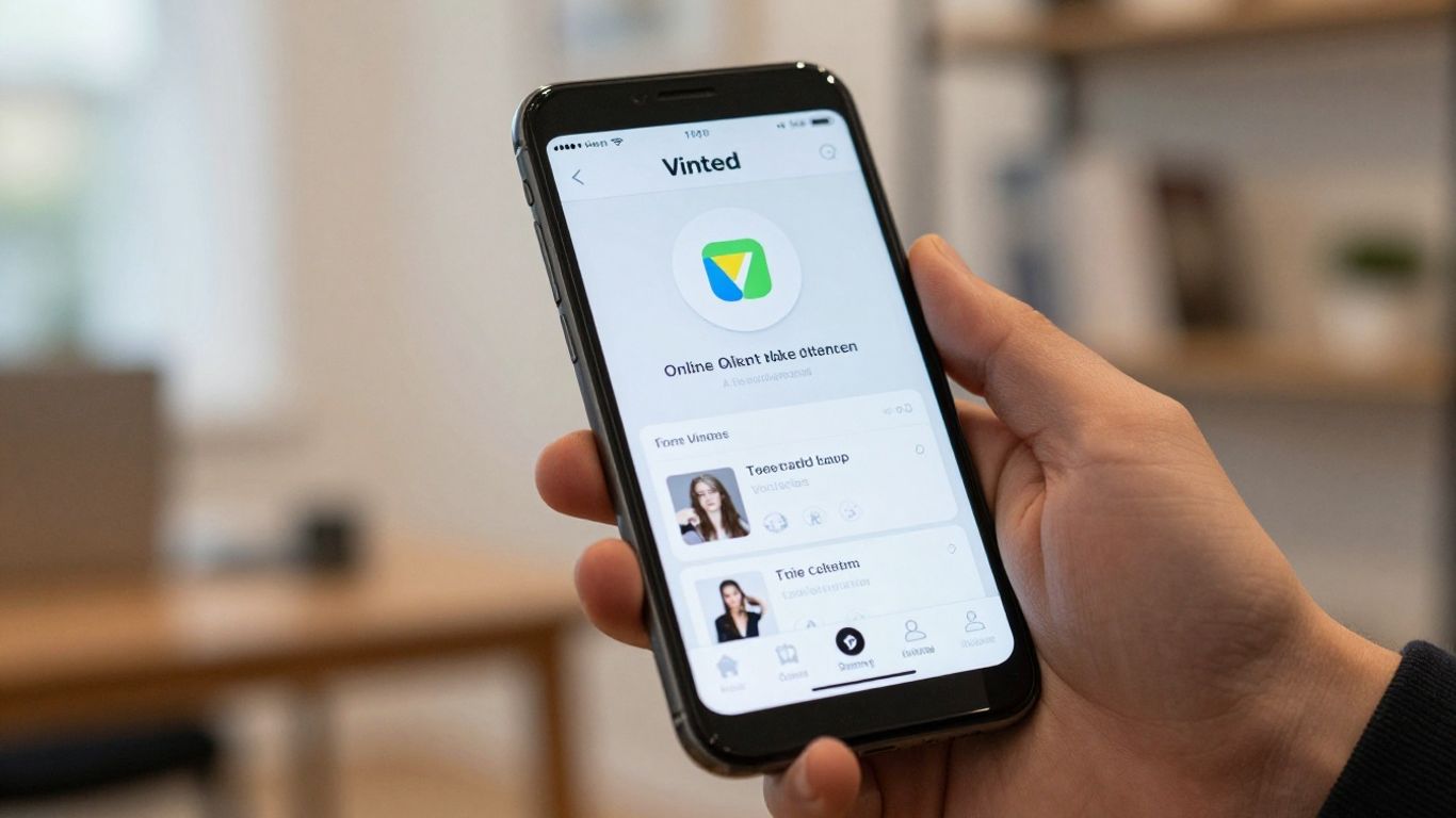 Vinted app på en telefon i Danmark