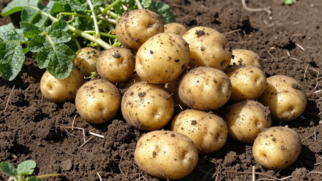 Biologische aardappelen, vers geoogst uit de aarde.
