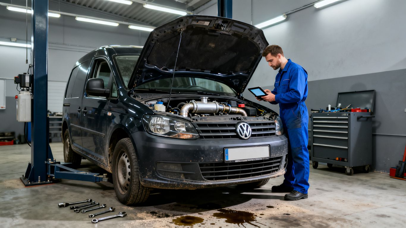 VW Caddy Diesel bei technischer Prüfung