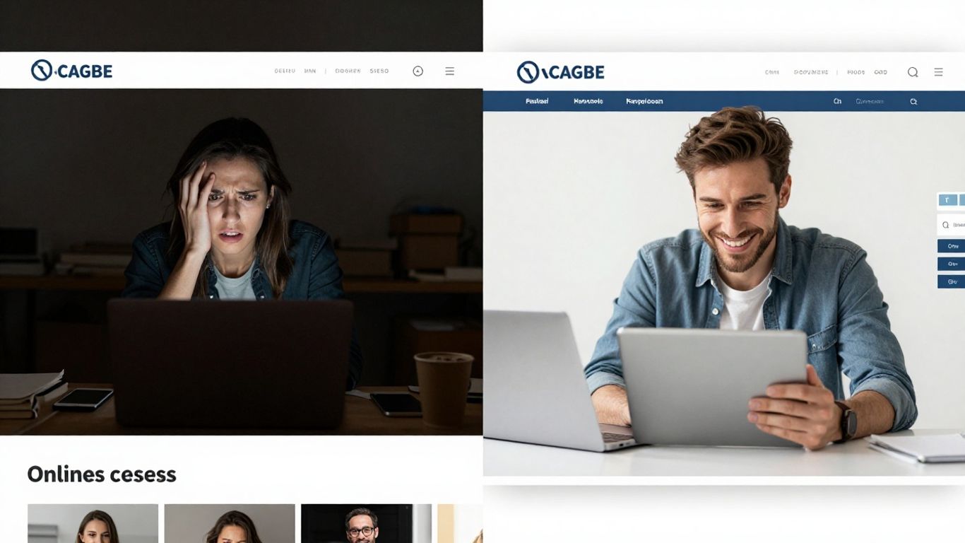 Website success vs. failure comparison with people.