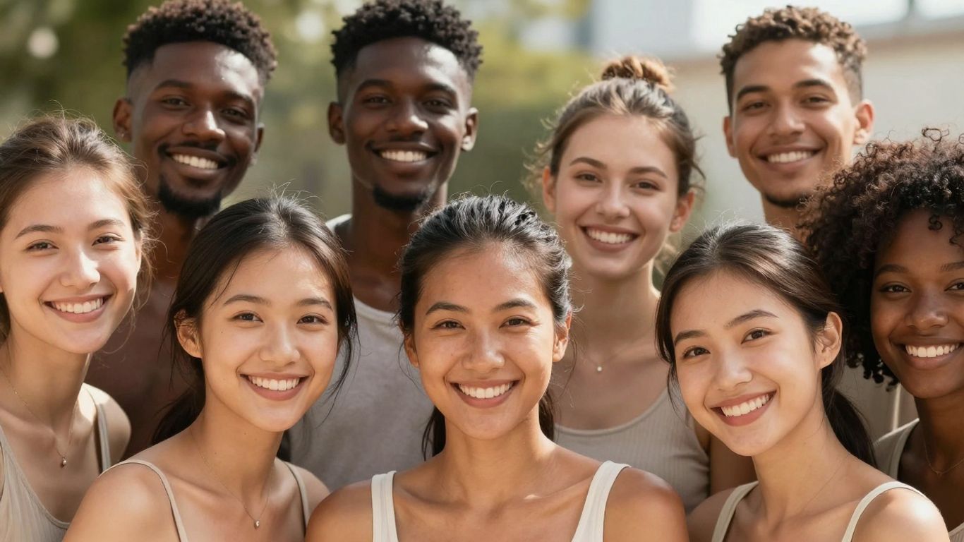 Diverse skin tones under natural light.
