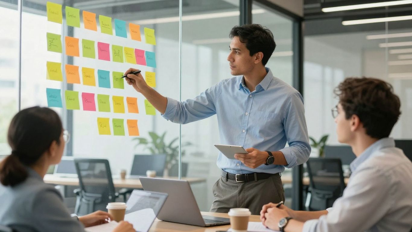 Executive and founder discussing go-to-market strategy