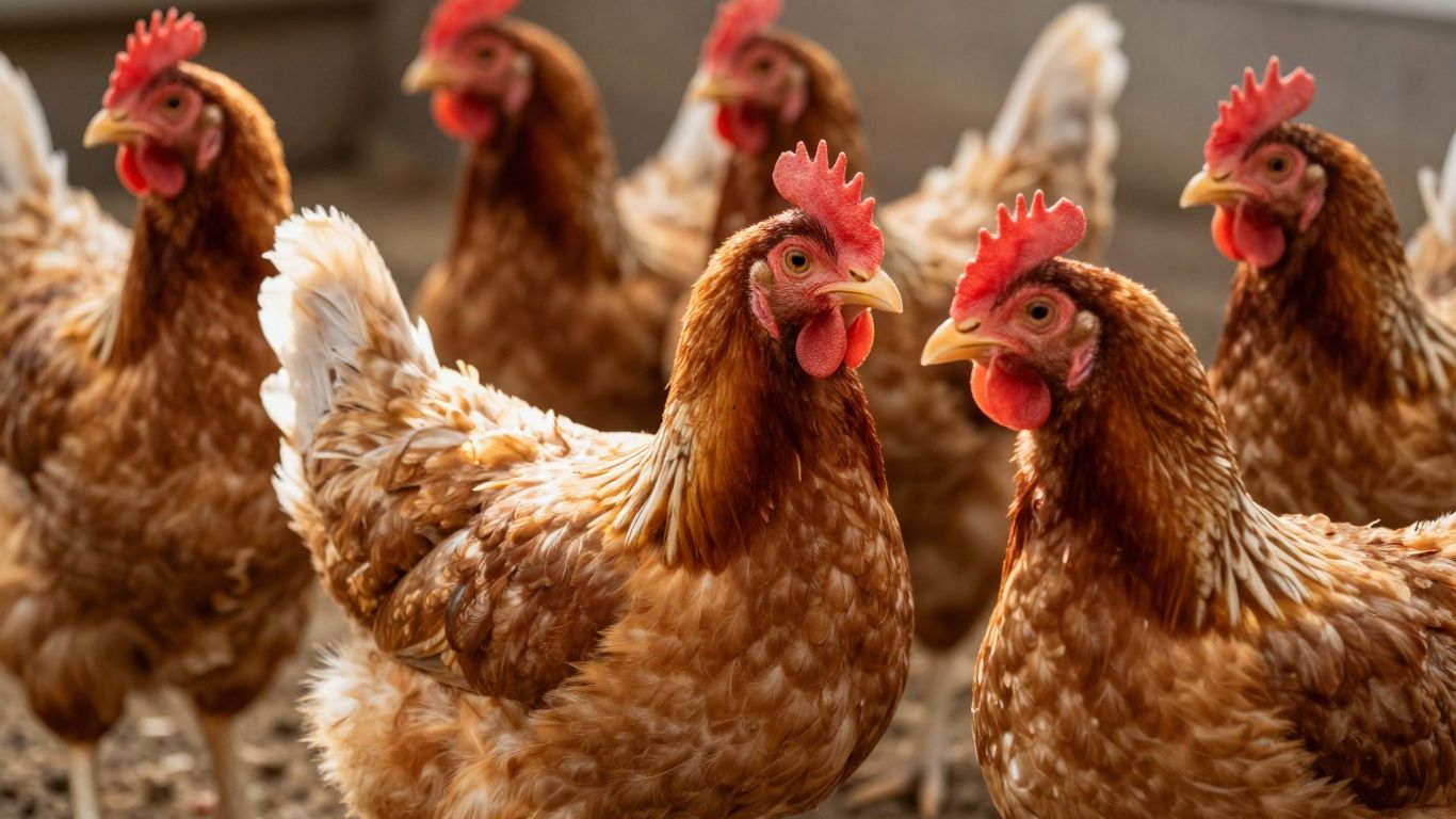 Zdrowe, dorodne kurczaki w nowoczesnym kurniku.