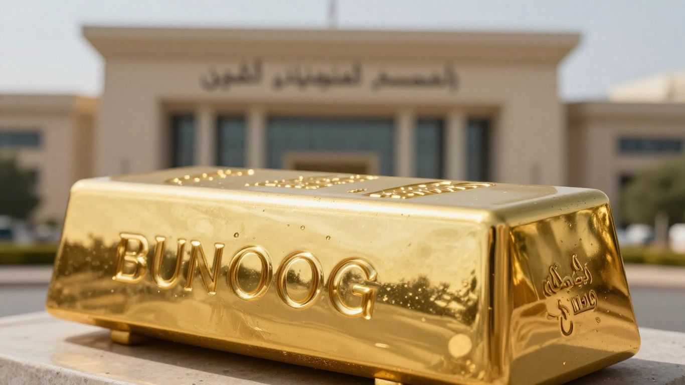 Lingot d'or devant la Banque centrale d'Arabie saoudite