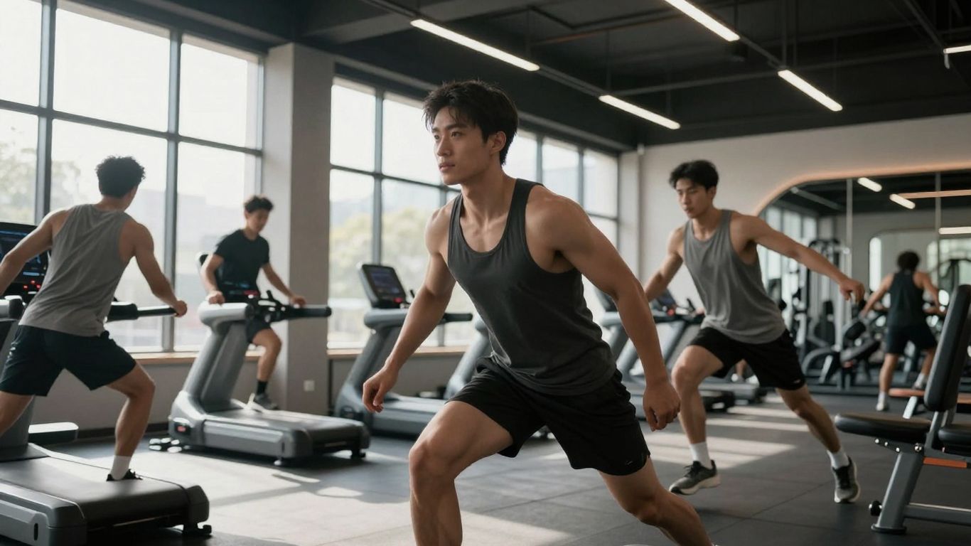Athletes training with advanced cloud technology.