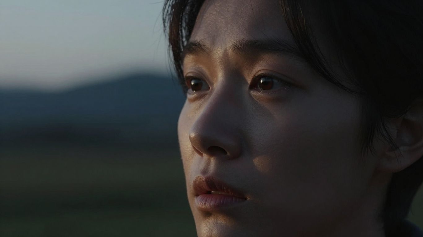 Emotional faces and serene landscapes from short films.