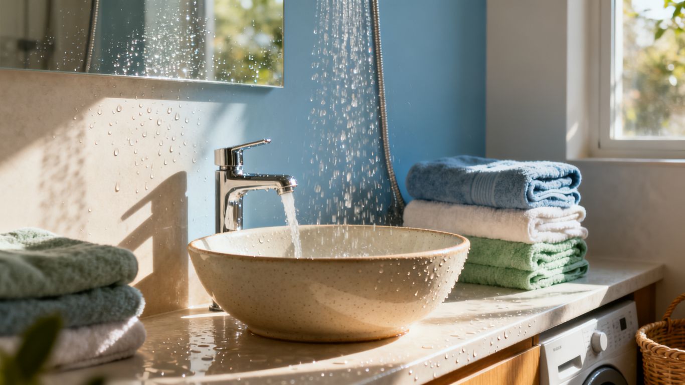 Household water use in a bathroom