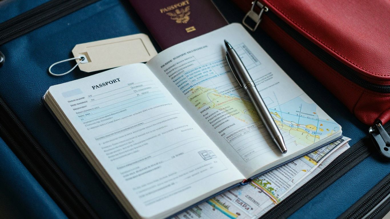 Passport, visa documents, and China travel paperwork
