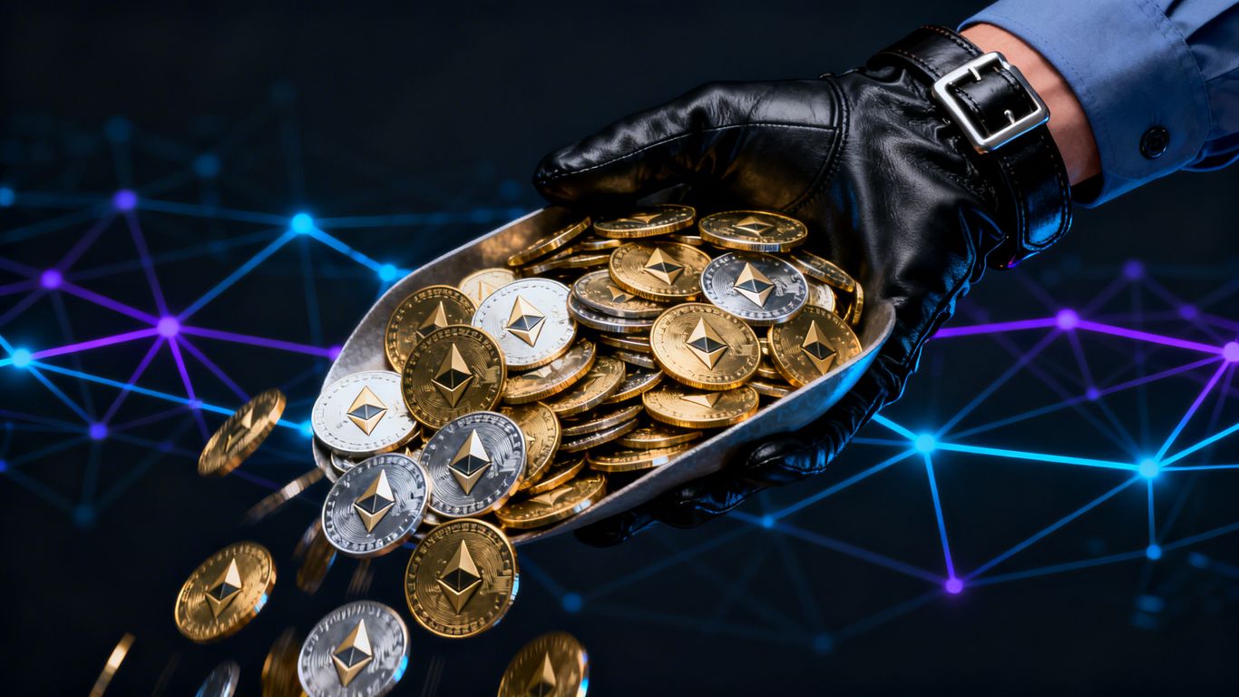 Crypto coins seized by law enforcement.