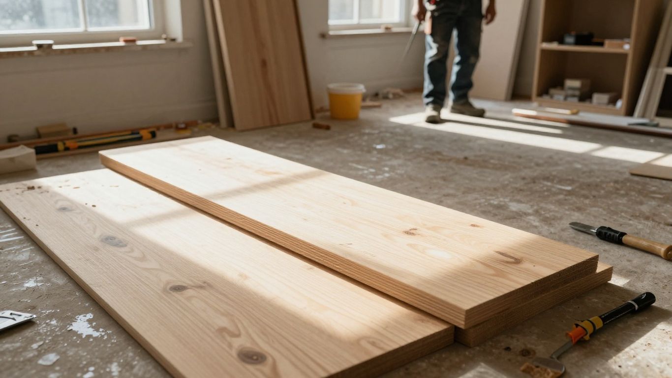 Project ideas for project management. Home renovation project in progress with tools and materials.