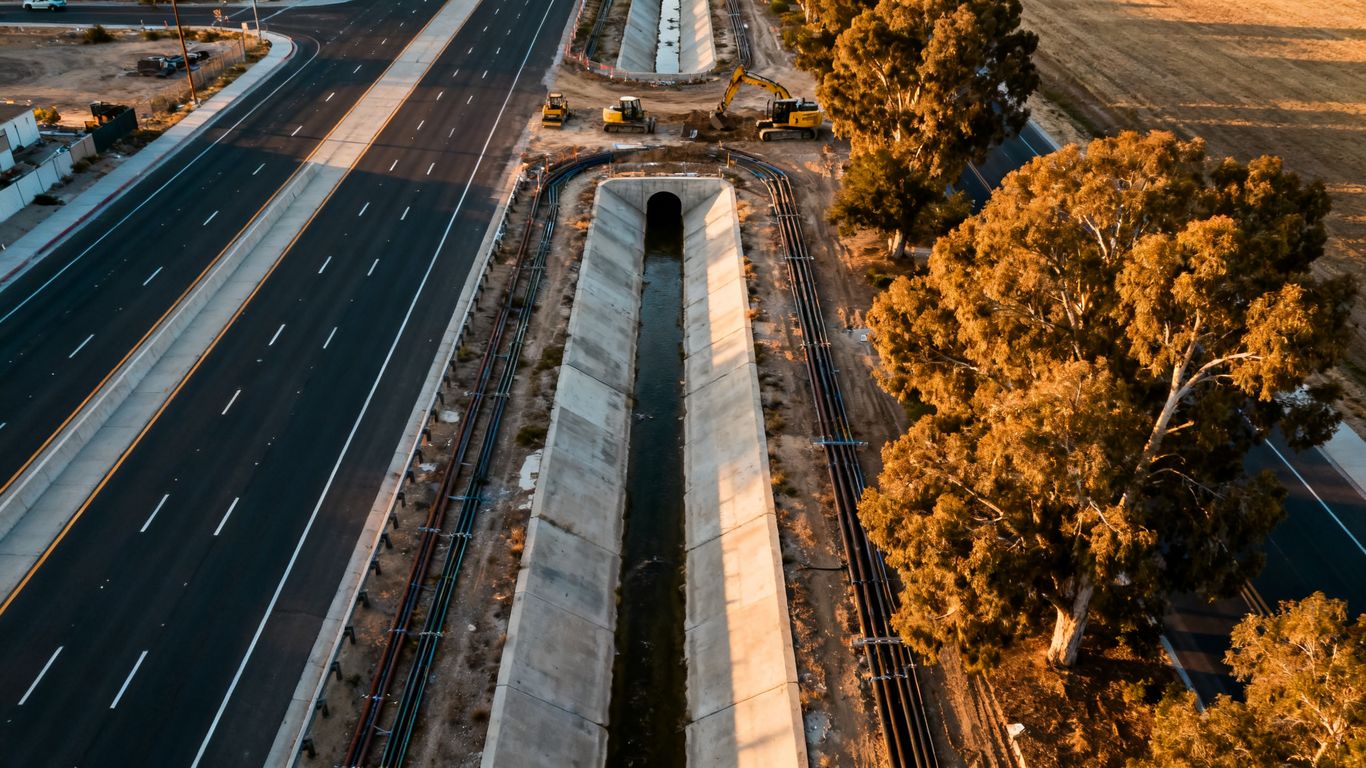 Sacramento infrastructure site viewed from above