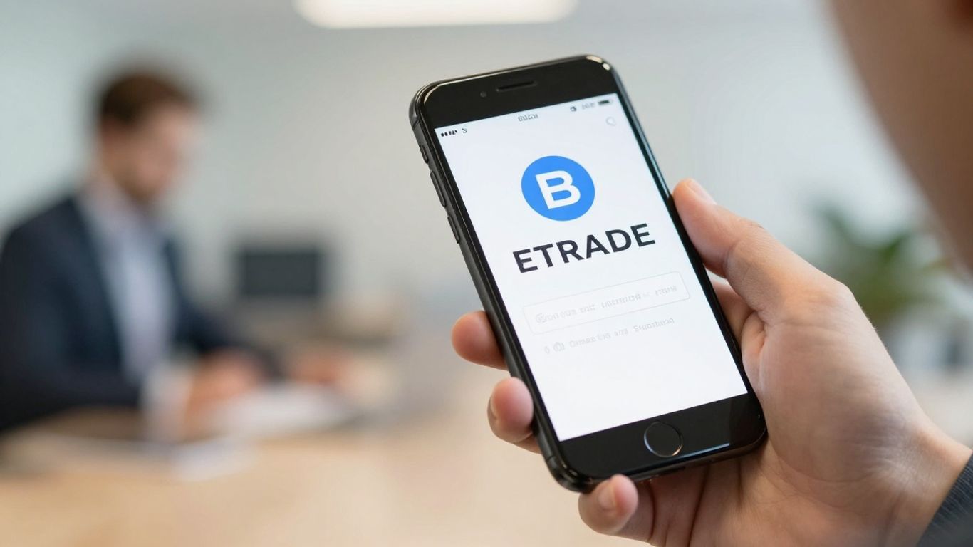 ETRADE customer service contact options on a smartphone screen.