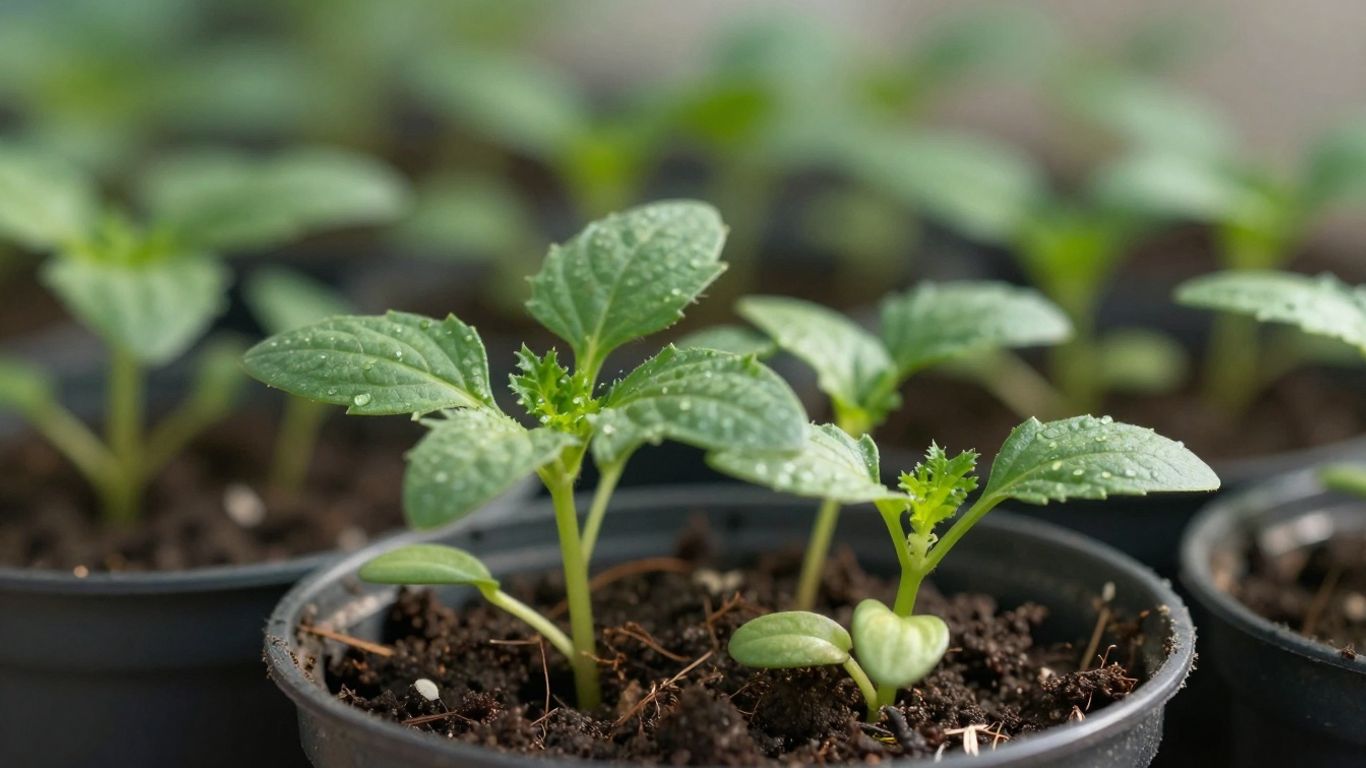 Frische Kräuter sprießen im Frühling aus der Erde.