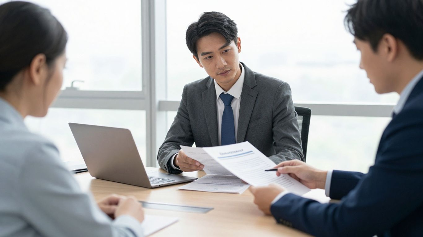 Manager reviewing managed IT service agreement