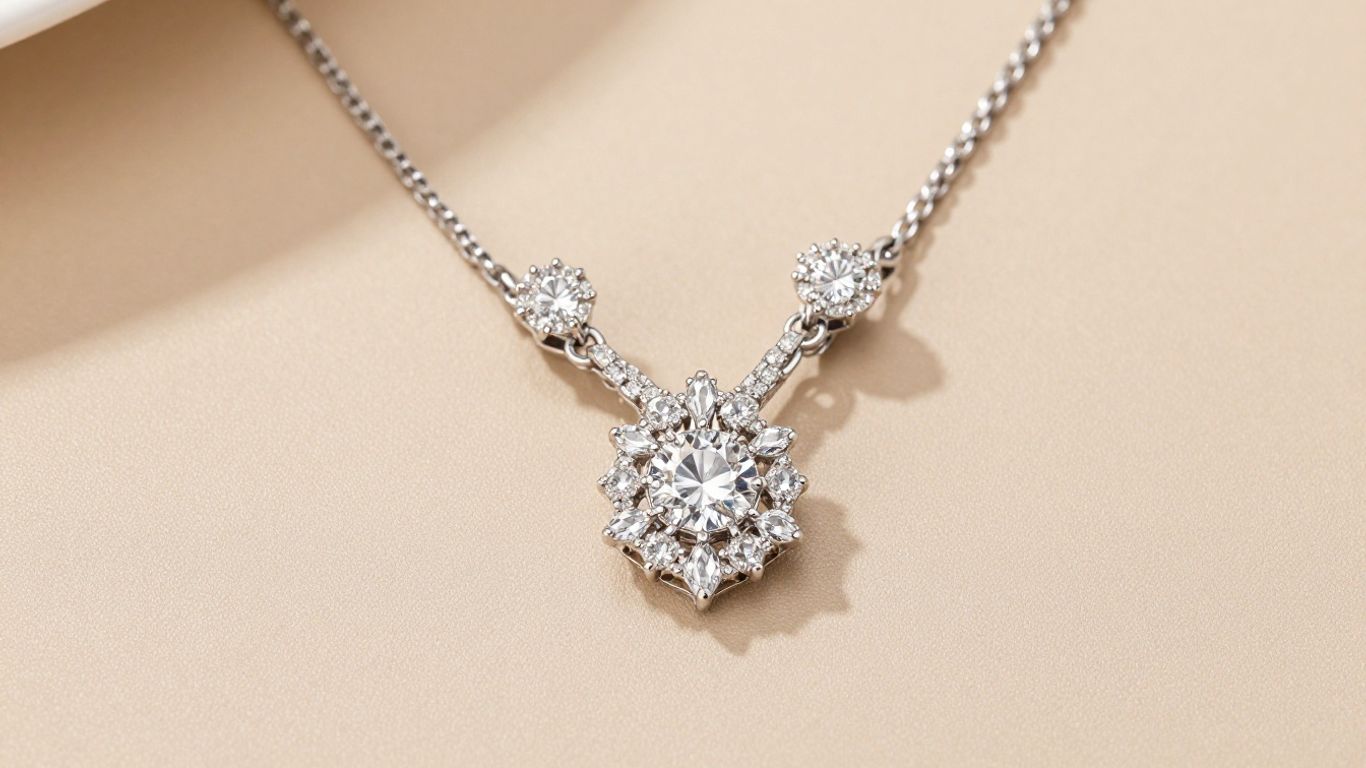 Luxury diamond necklace and earrings