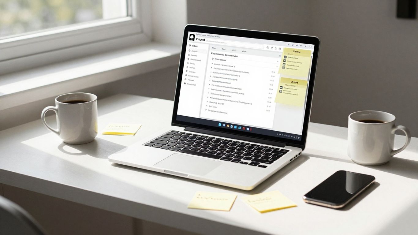 Affiliate marketing project management tools on a desk.