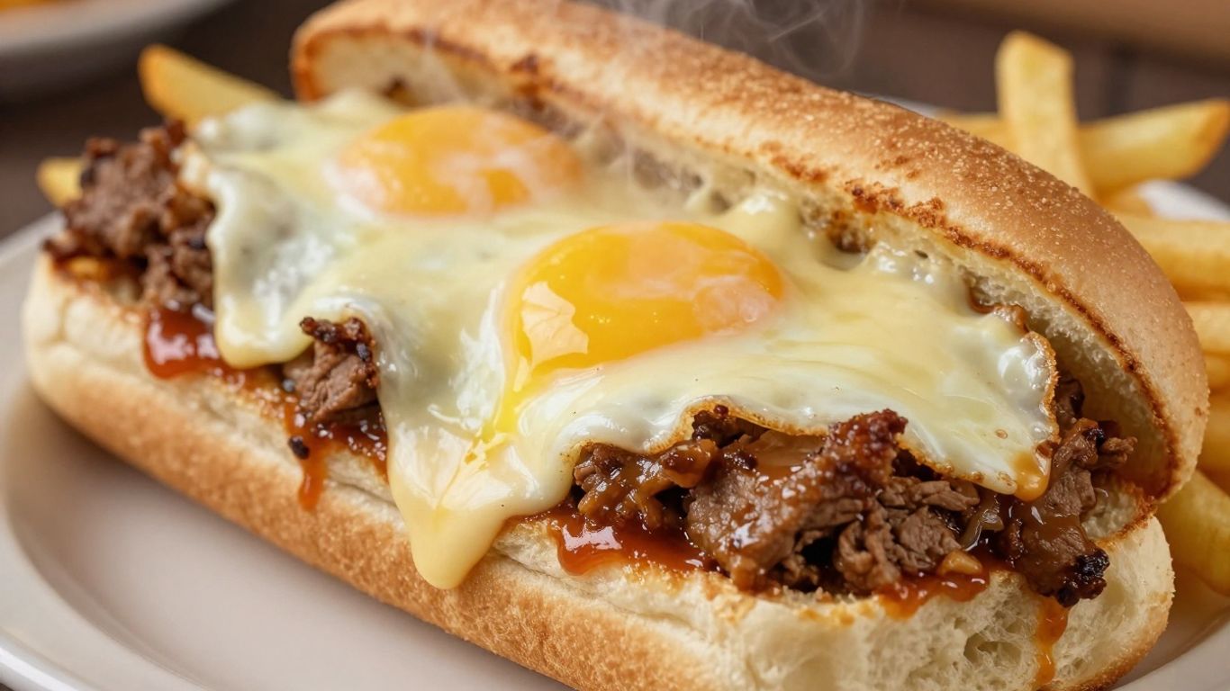 Porto's iconic Francesinha sandwich with melted cheese and sauce.