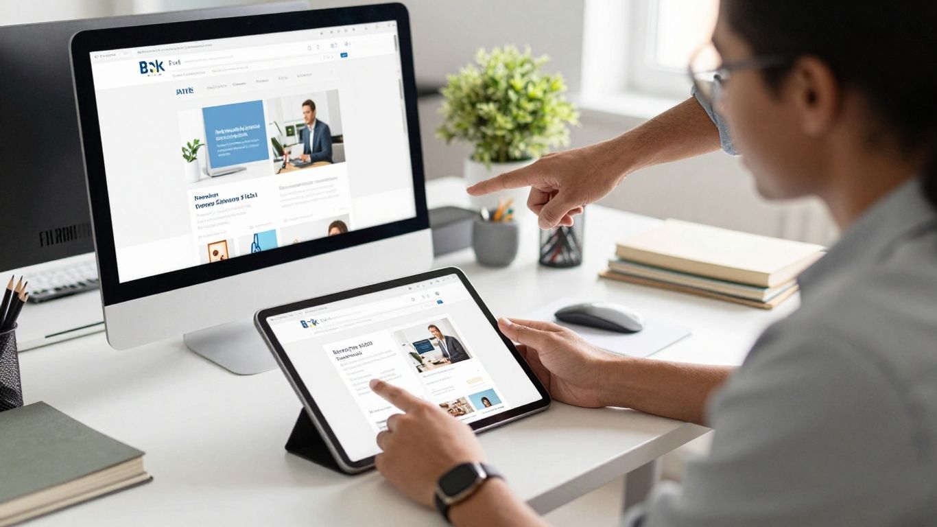 Comparing web design quotes on a tablet.
