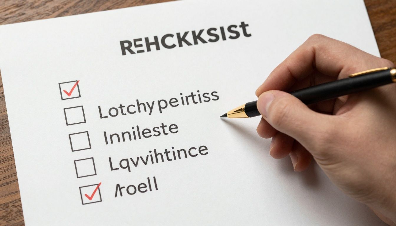 A checklist being completed