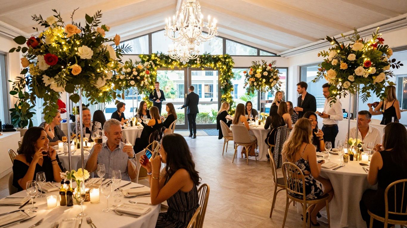 Affordable DFW event venues with elegant decor and happy guests.