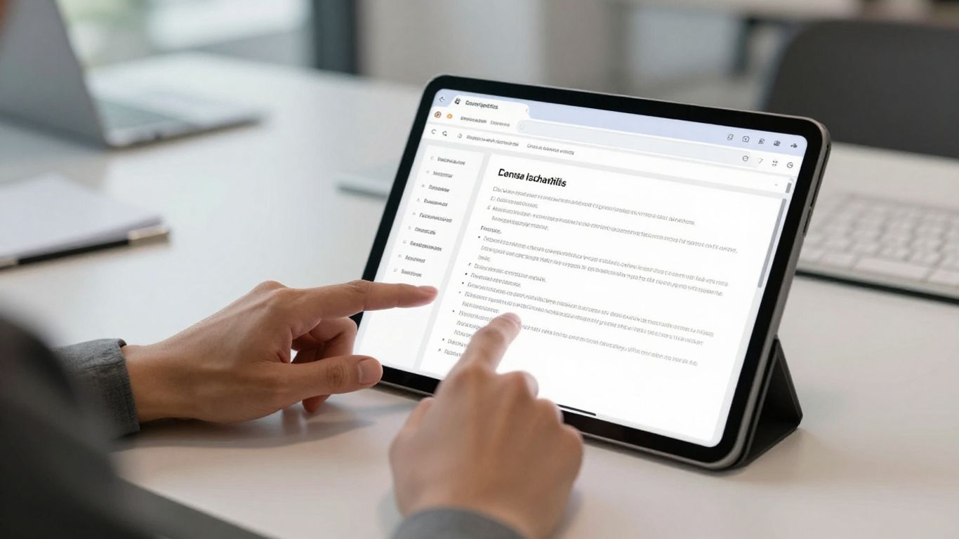 Digital signature process on a tablet.