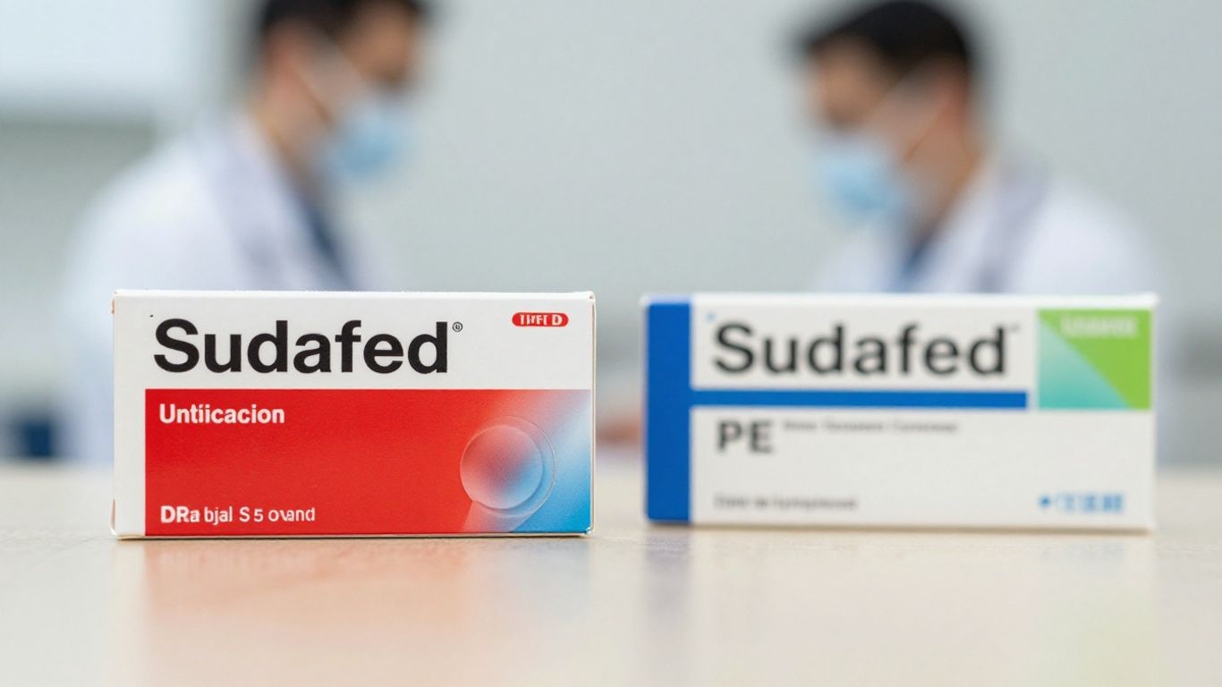 Sudafed vs. Sudafed PE comparison image.