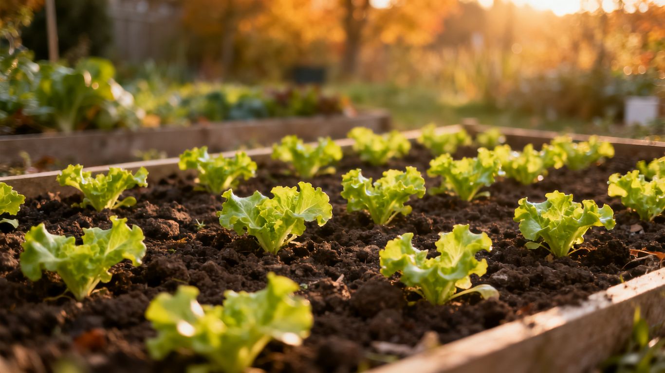 Feldsalat im Gartenbeet