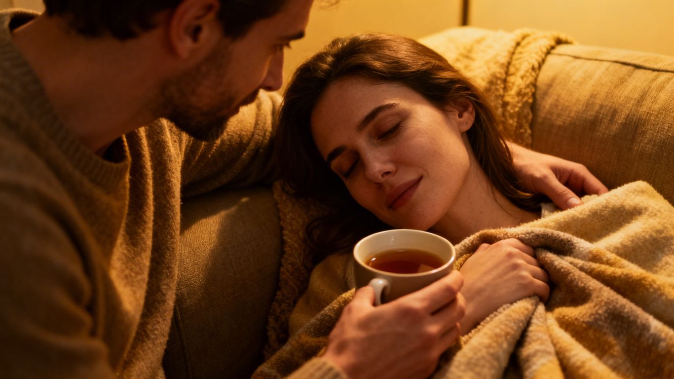 Couple showing support during PMS