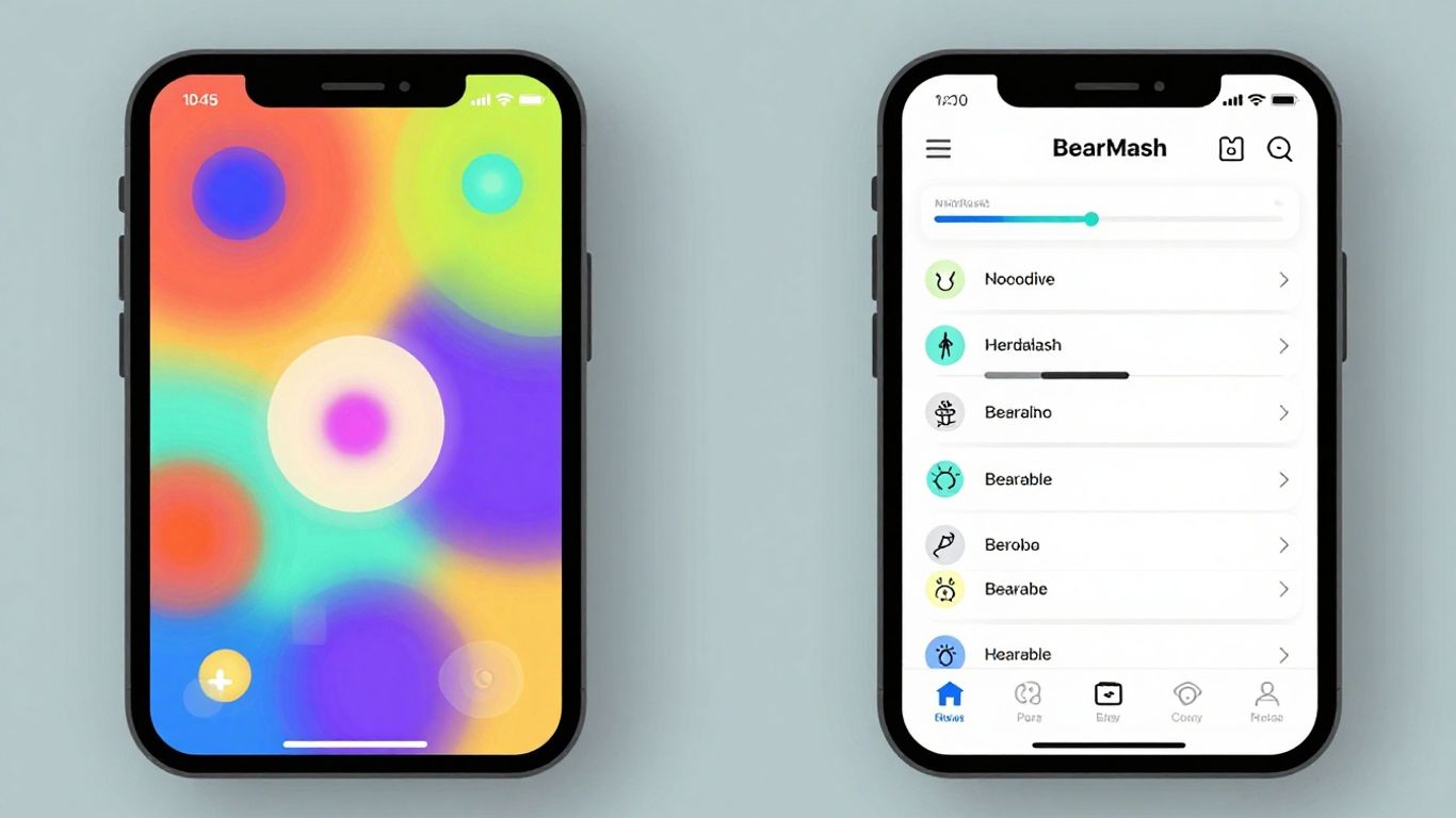 MoodMash and Bearable app interfaces side-by-side.