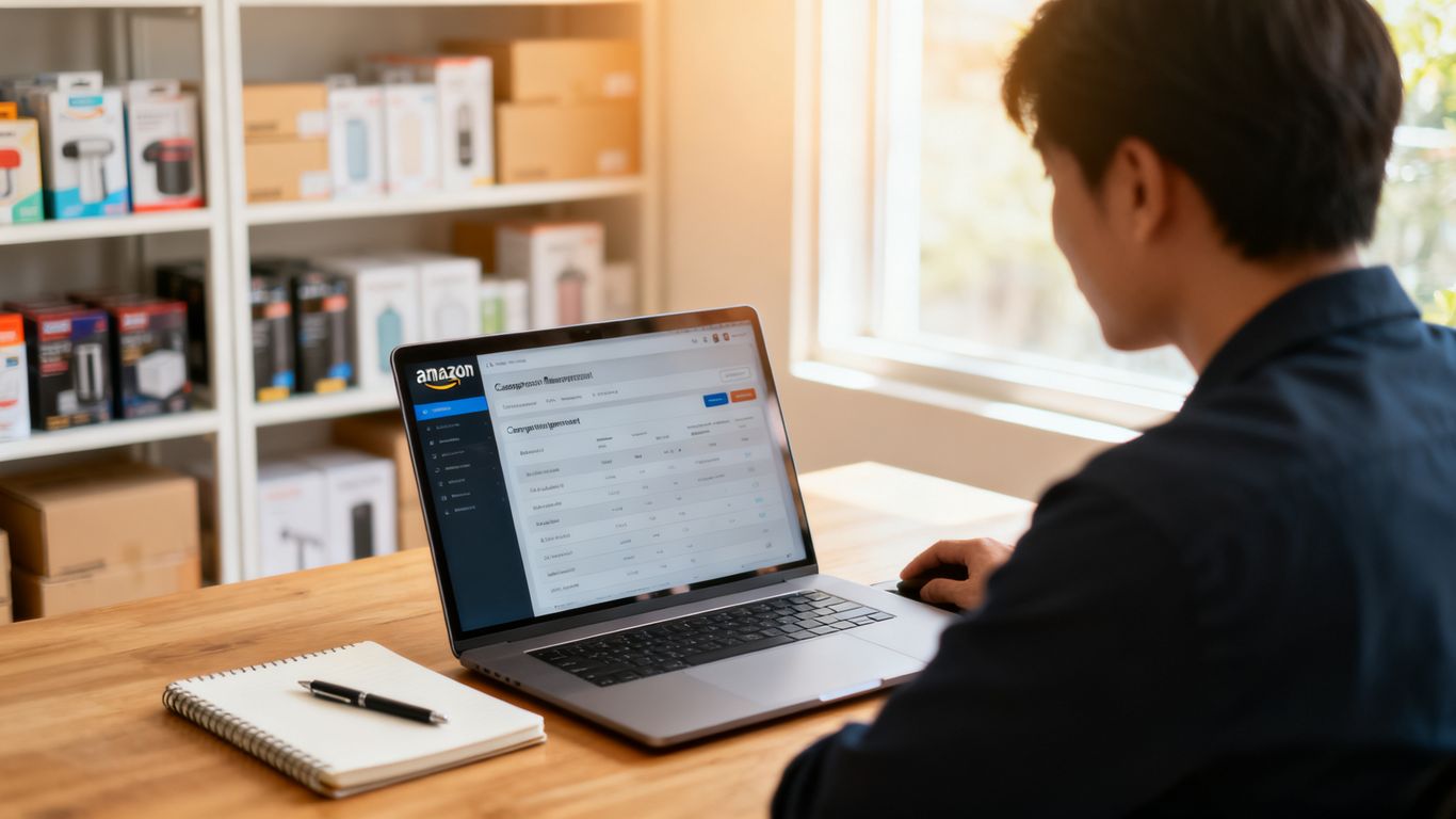 Seller reviewing Amazon campaign structure