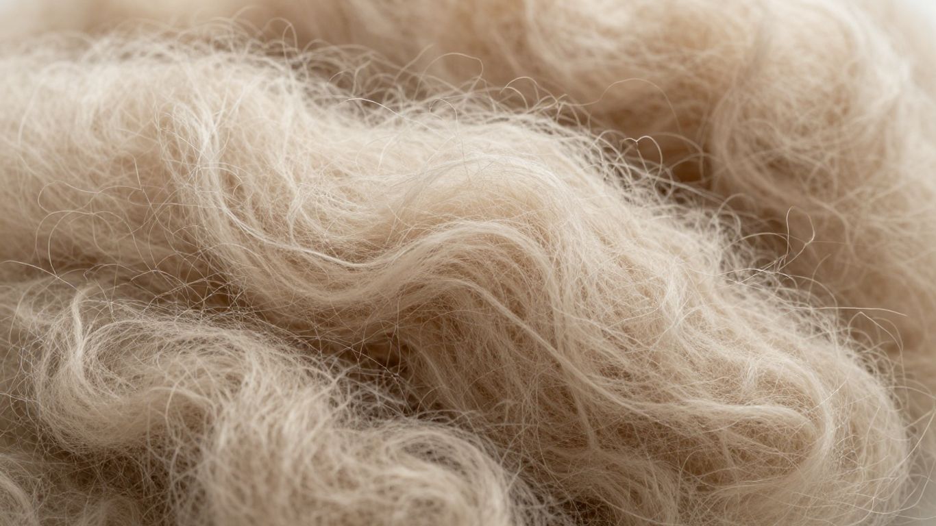 Close-up of soft merino wool fibers