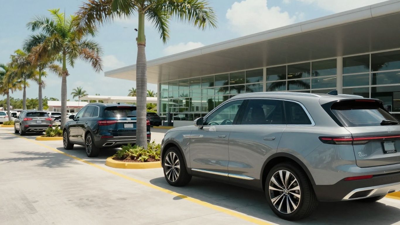 Luxury vehicle parked at departure gate