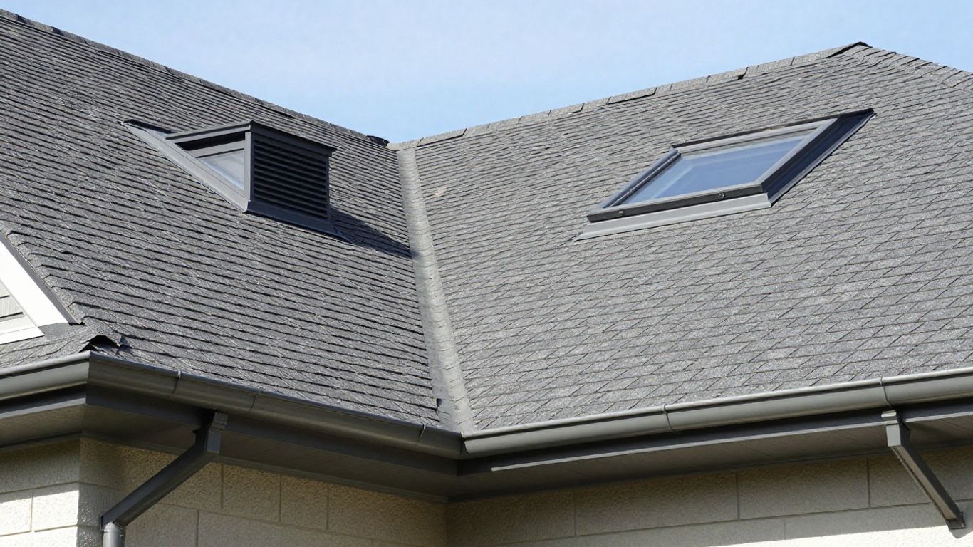 Close-up of house roof architectural elements.