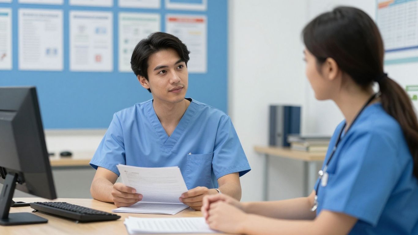 Healthcare candidate meeting with program advisor
