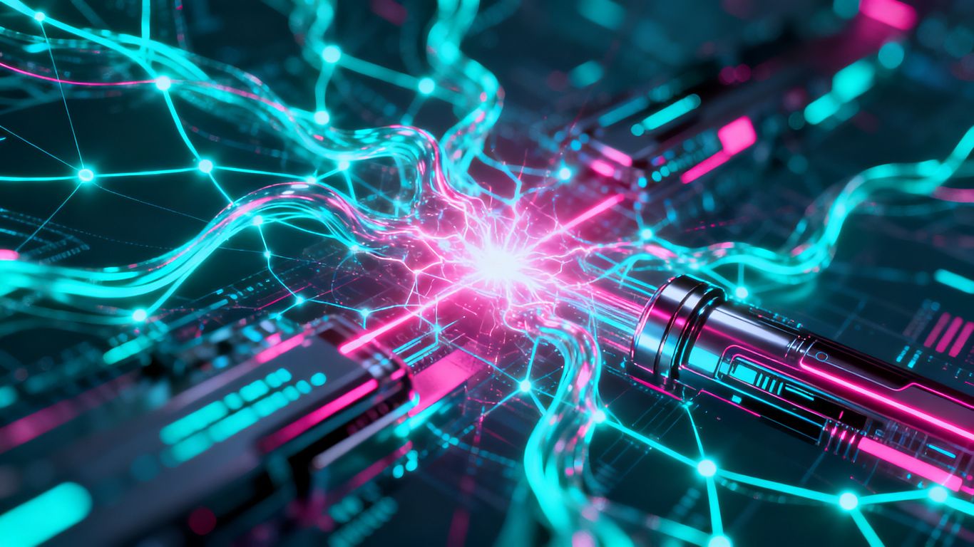 AI and machine learning abstract neural network patterns