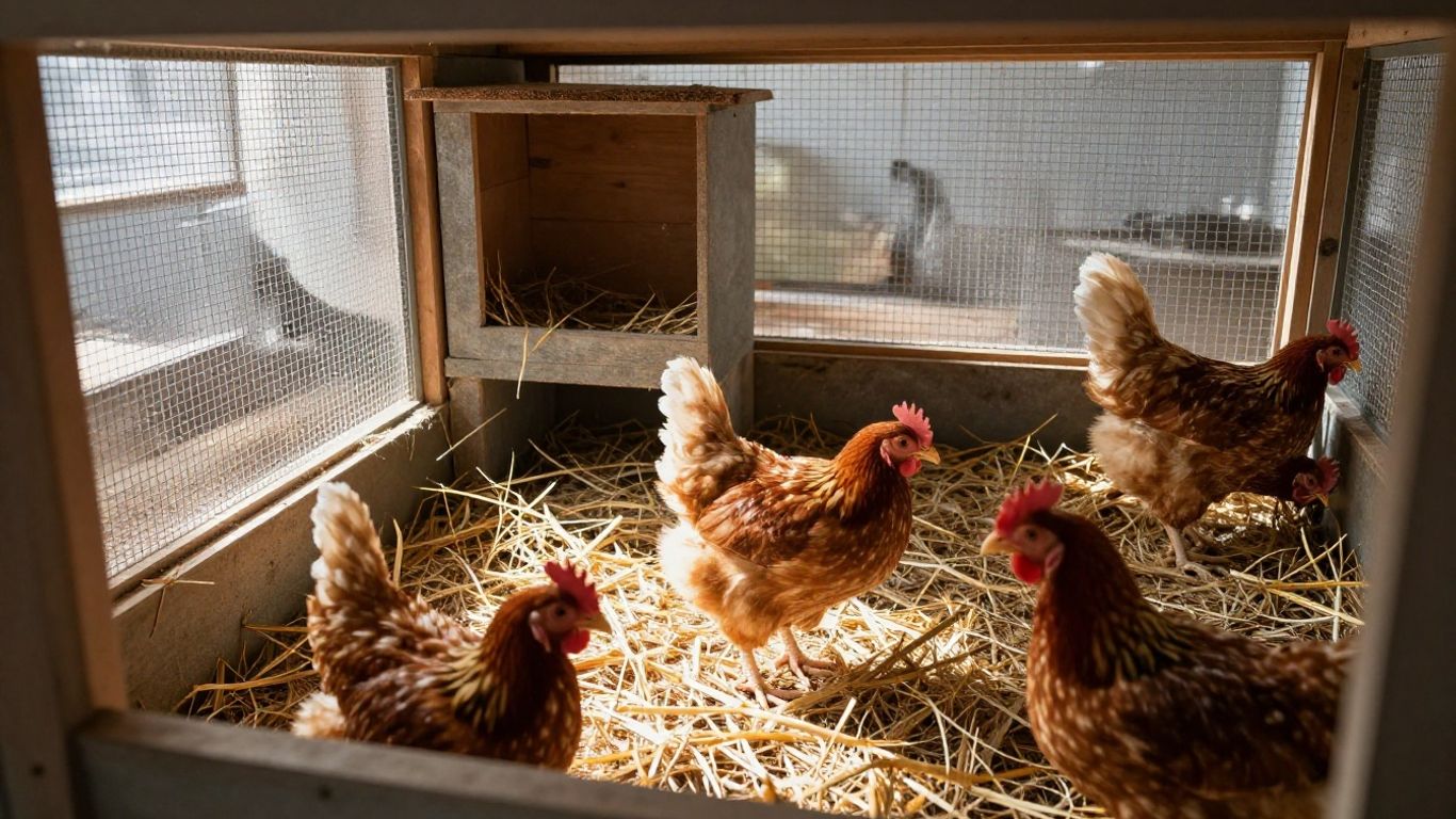 Czysty kurnik bez gryzoni, gotowy do deratyzacji.