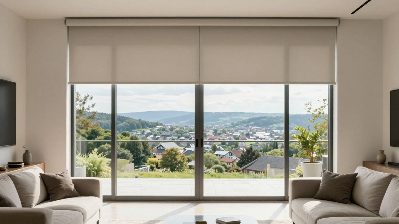 Motorized shades installed in a Bergen County home.