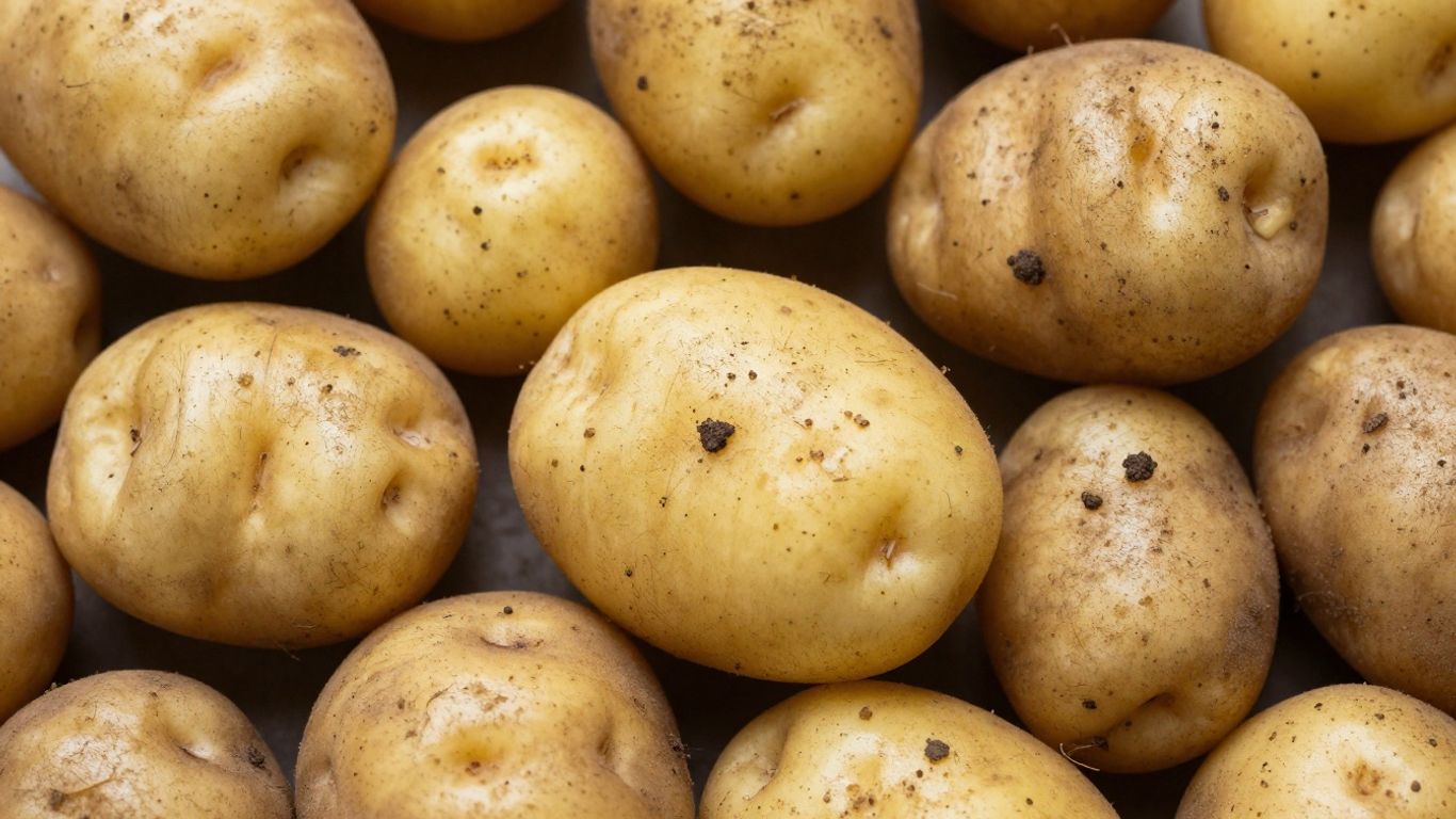 Verschillende biologische aardappelen op een rij.