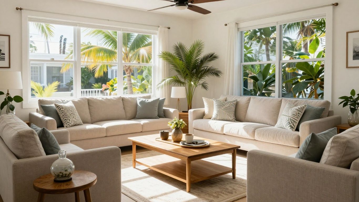 Key West Airbnb furniture package living room interior