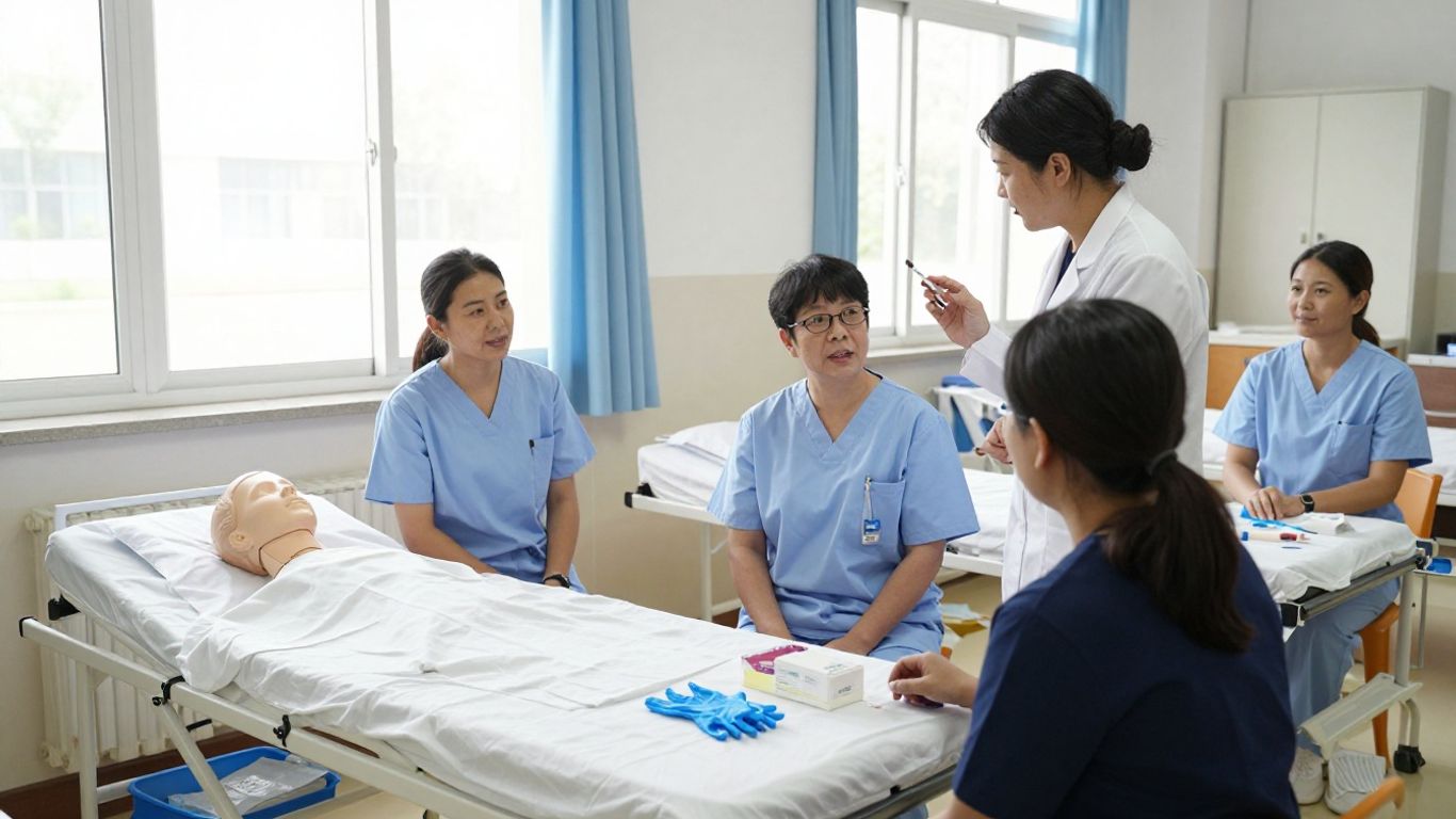 CNA student preparing for hands-on care training