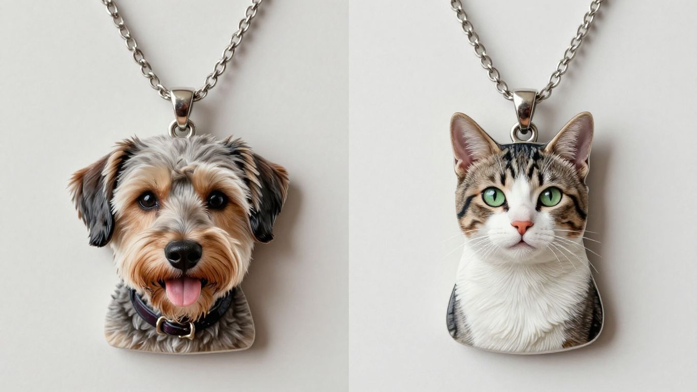 Custom pet portrait necklaces comparison