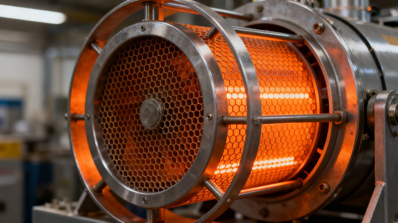 A close-up view of a high-tech desiccant rotor system