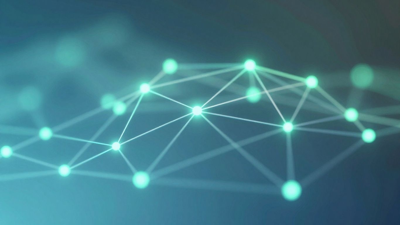 Interconnected digital nodes symbolizing local growth and backlinks.