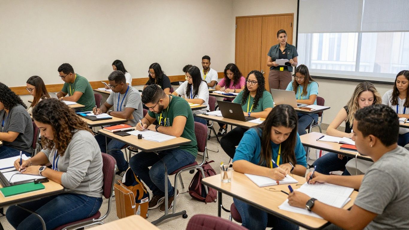 Brazilian professionals advancing their careers through education.