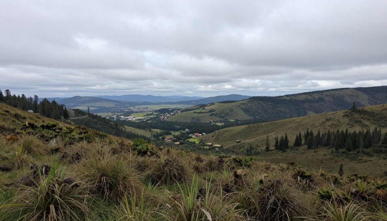 Paisagem vasta de um mundo de fantasia explorável