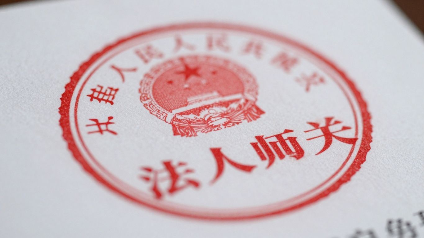 Legal document with a red stamp.